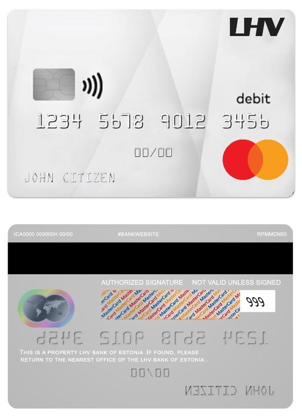 Estonia LHV bank debit mastercard